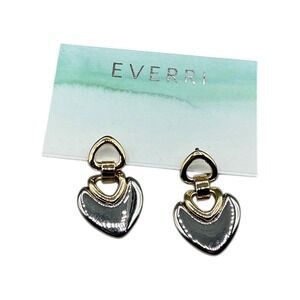 EVERRI Gold Tone Silver Tone Heart Dangle Drop Earrings